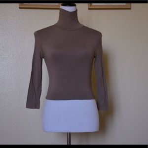 Forever 21 Turtleneck Tan Shirt